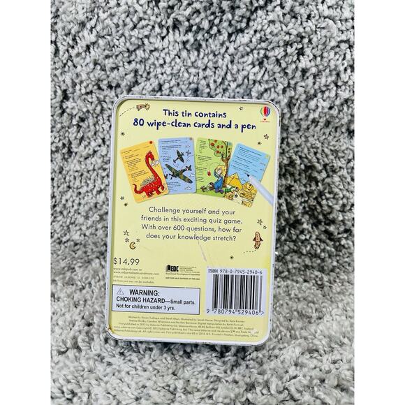 Usborne Quiz Tin Flash Card Game Children Kids Trivia Flash Toys And Games - Picture 7 of 8